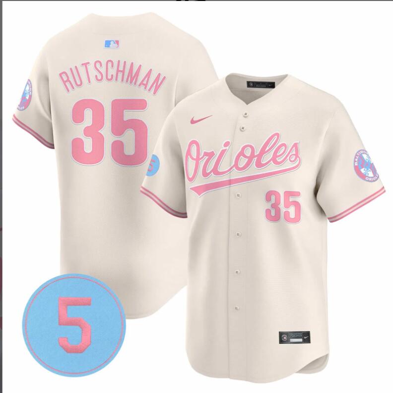 Men Baltimore Orioles #35 Rutschman Cream  2024 Nike MLB jersey